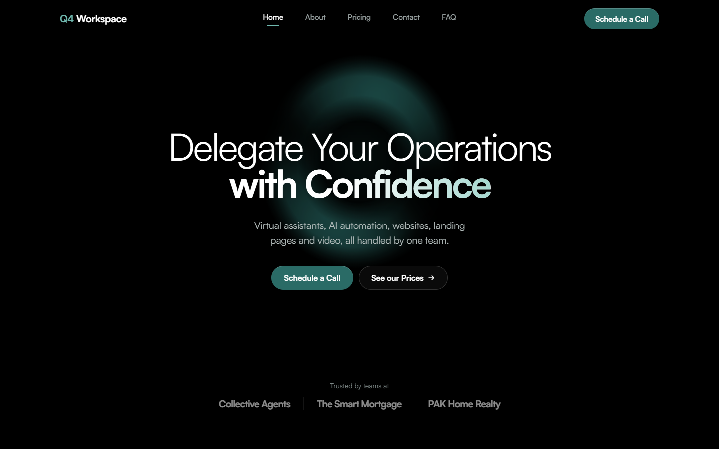 Q4 Workspace homepage designed and built by the Q4 team