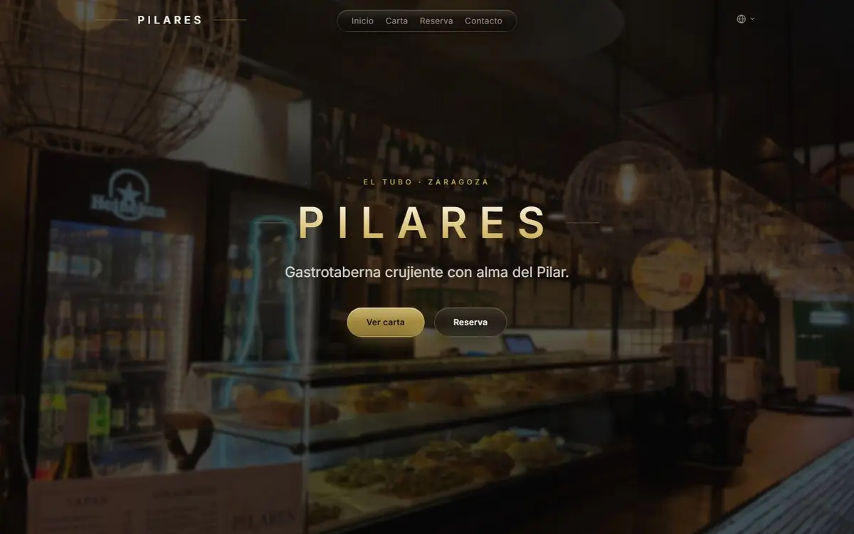 Pilares website homepage