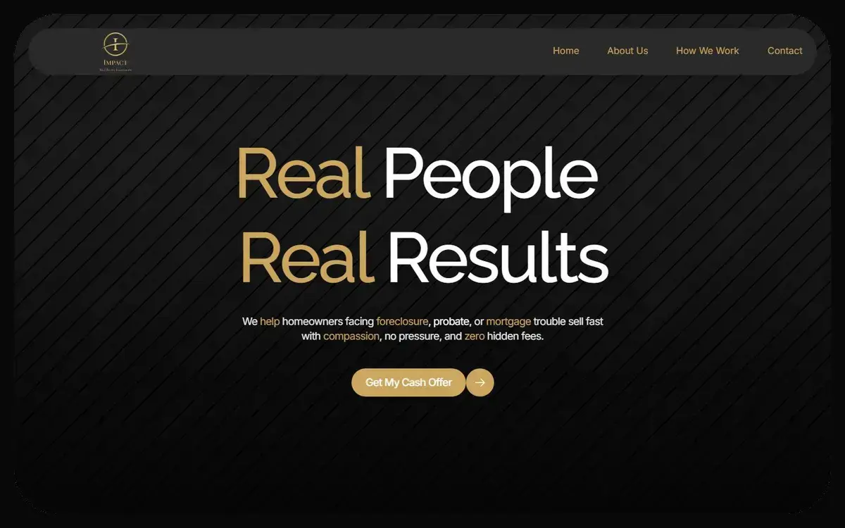 Impact Real Estate Investments website homepage