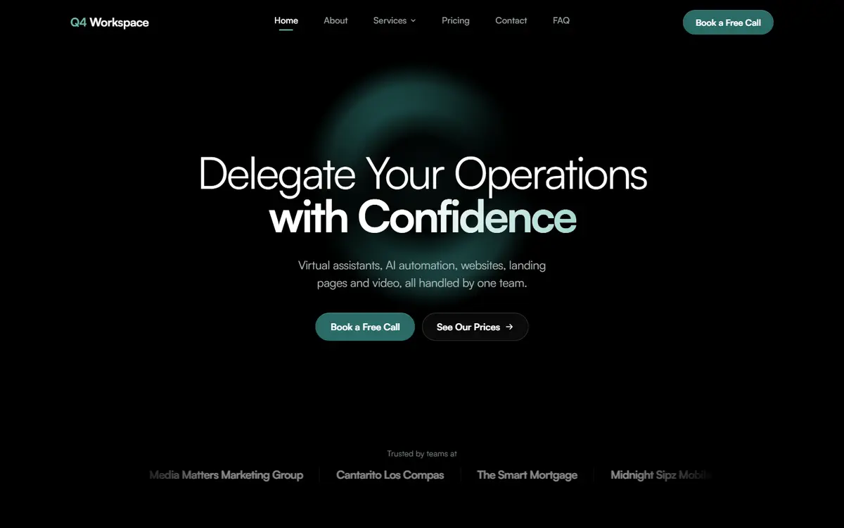 Q4 Workspace website homepage